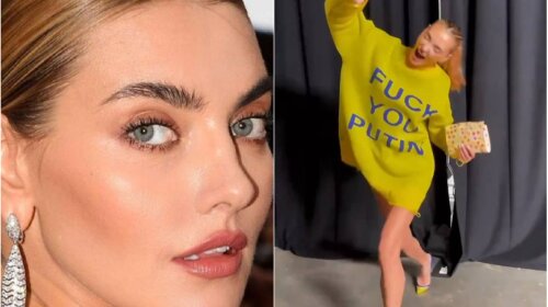 В рваном свитере с посылом для пу: украинская модель Байкова произвела фурор на красной дорожке в Нью-Йорке