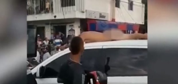 Женщина прокатила мужа на крыше машины голым из-за измены
