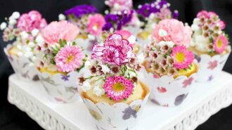 food with fresh flowers1