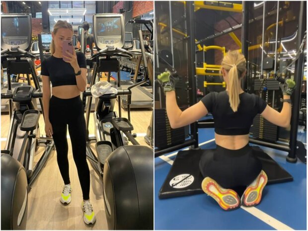 Екатерина Репяхова тренируется в спортзале