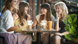Four girls enjoying the meeting