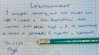 "Внутренний голос шептал, чтоб я еще поспал": самые смешные объяснительные записки школьников (ФОТО)