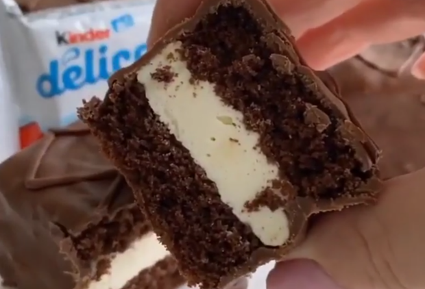 Десерт Kinder Delice, кадр из видео