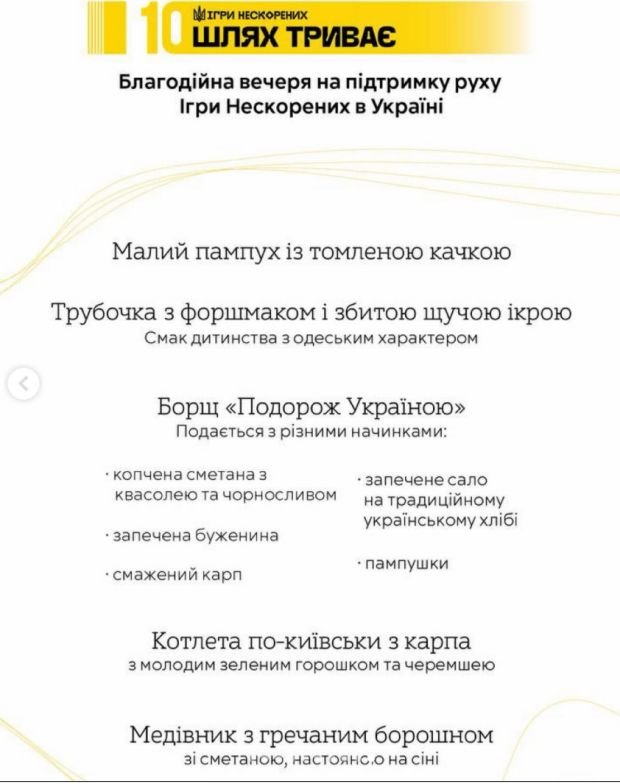 Меню для принца Гаррі, фото з соцмереж Ярославського