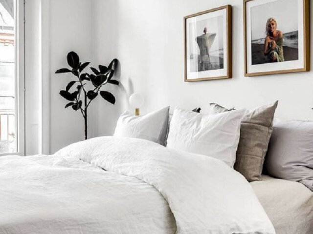 Amazing-white-bedroom-dresser-king-set-grey-bed-and-mattress-white-blanket-white-rounded-pendant-lam