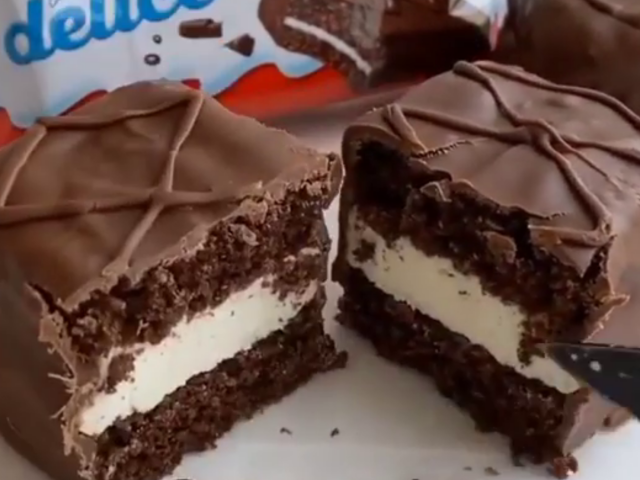 Десерт Kinder Delice, кадр из видео