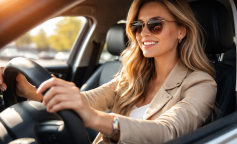 Авто, дівчина за кермом, зображення: Clutch