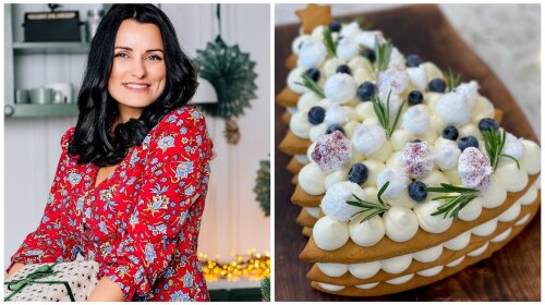 Звезда "Мастер Шеф" Лиза Глинская поделилась рецептом вкусного и доступного зимнего торта "Елочка"