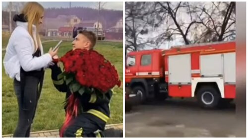 Рятувальник з Києва оригінально покликав кохану заміж: зворушливо до сліз (відео)