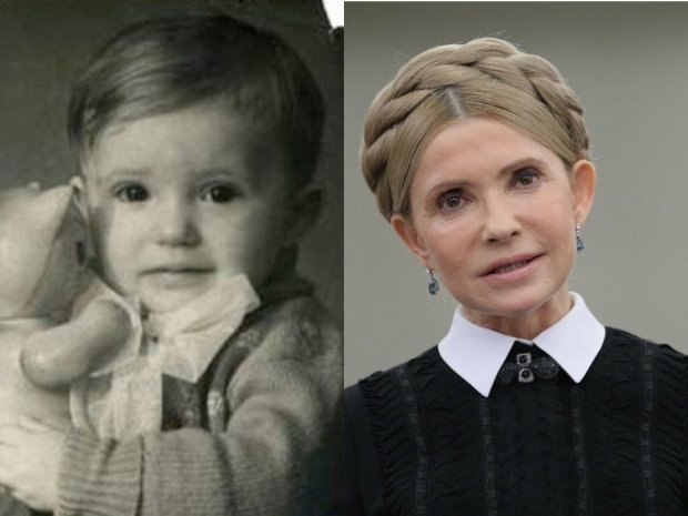Юлия Тимошенко в детстве и сейчас