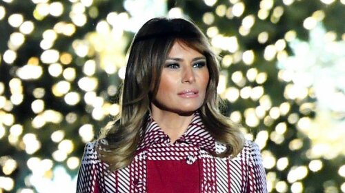 В модном твидовом пальто: Мелания и Дональд Трамп зажгли огни на главной рождественской елке страны