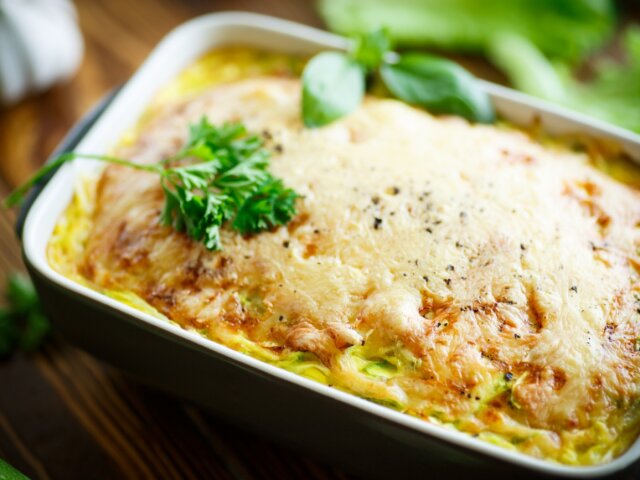 casserole with cheese and zucchini