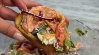 Закуска із запечених перців із сирним сиром, кадр з відео