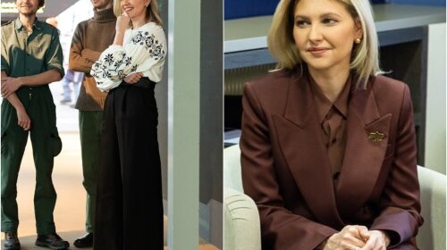 В брюках-палаццо и креативной вышиванке: 44-летняя Елена Зеленская произвела фурор в Давосе (фото)