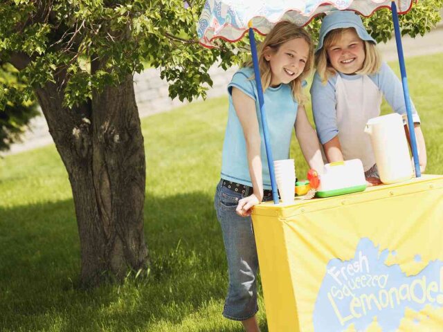 Girls Running Lemonade Stand