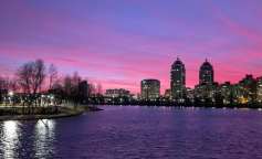 Киев, закат, фото из соцсетей