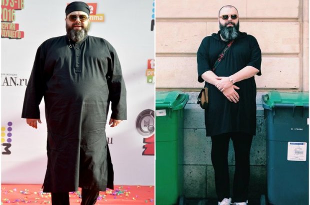 Максим Фадєєв до і після схуднення