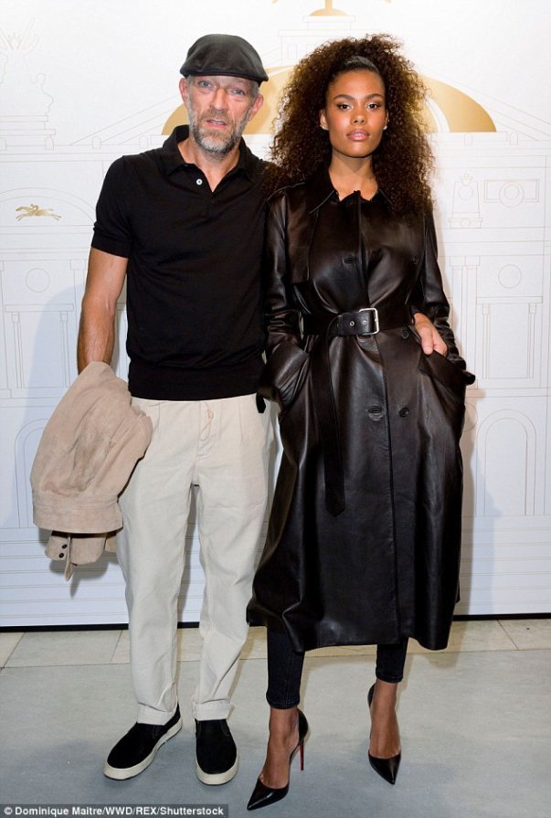 Венсан Кассель и Тина Кунаки мероприятии в честь 70-летия Longchamp в Париже