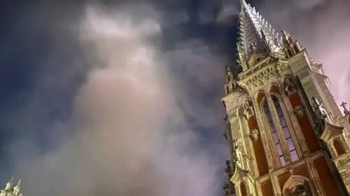 костел святого Миколая, фото, відео, Київ, пожежа