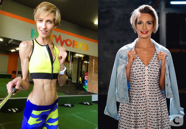 Зважені та щасливі 8: ведущая Мирослава Ульянина до и после набора веса