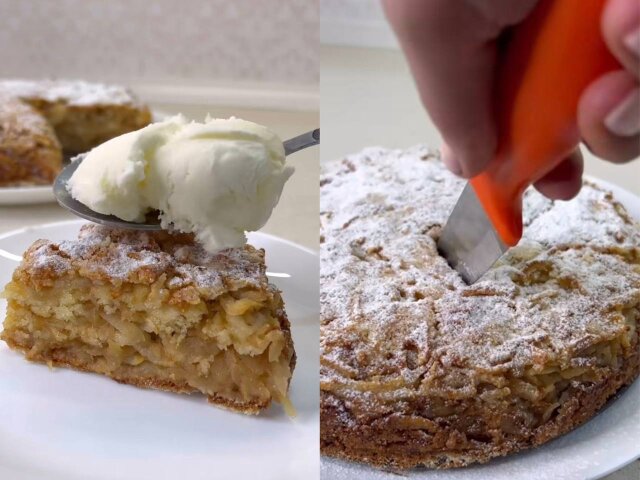Яблочный пирог Шарлотка – рецепт Видео Кулинарии