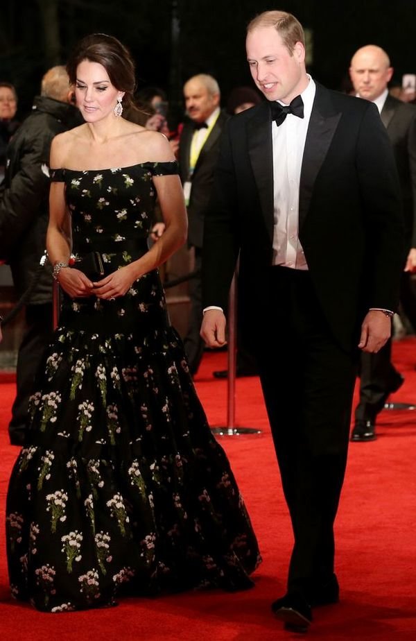 Кейт Миддлтон и принц Уильям на церемонии вручения кинопремий BAFTA в 2017 году