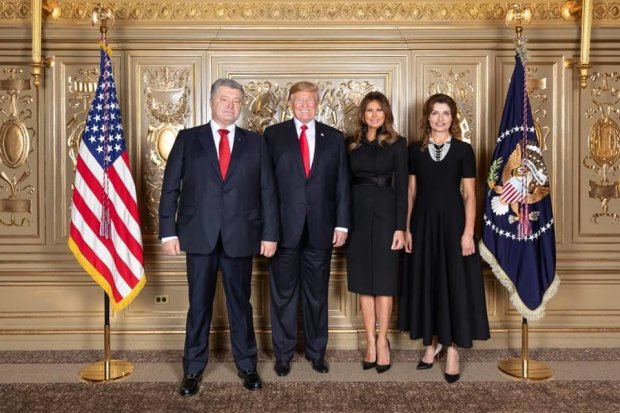 Петр и Марина Порошенко на встрече с президентом США Дональдом Трампом и его женой Меланией