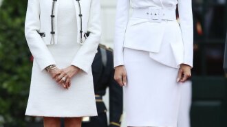 Melania-Trump-White Hat-Michael-Kors-Suit-2018