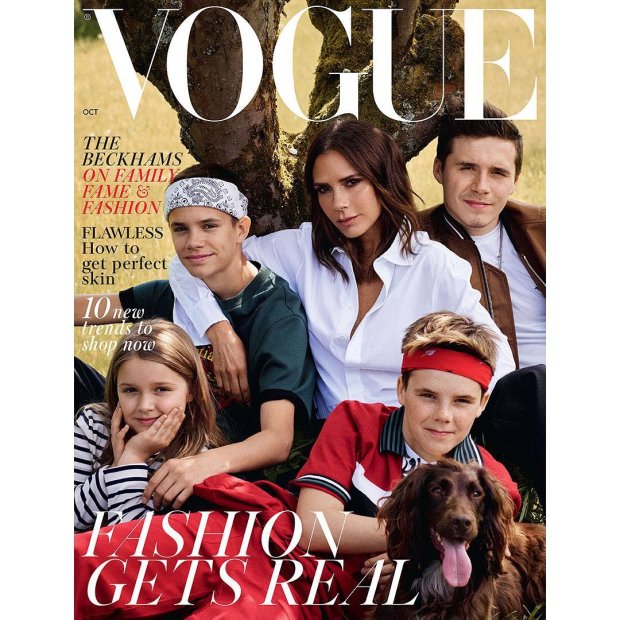 Виктория Бэкхем с детьми на обложке британского Vogue