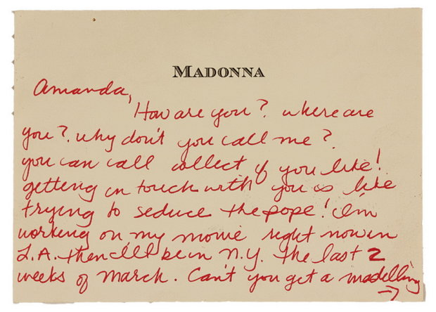 Письмо Мадонны Аманде
