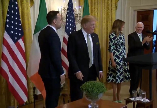 Мелания и Дональд Трамп на встрече с ирландским премьер-министром