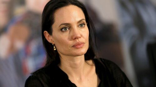 United Nations High Commissioner for Refugees (UNHCR) Special Envoy Angelina Jolie attends a news co