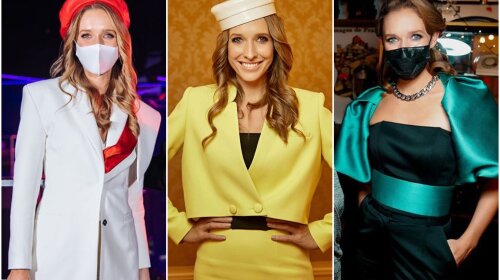 Яскраві кольори і модні фасони: Катя Осадча продемонструвала три оригінальних вечірніх образи в стилі 90-х (фото)