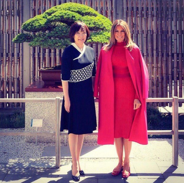 Мелания Трамп и супруга японского премьер-министра Аки Абэ