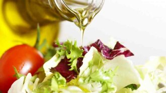 Olive oil in salad