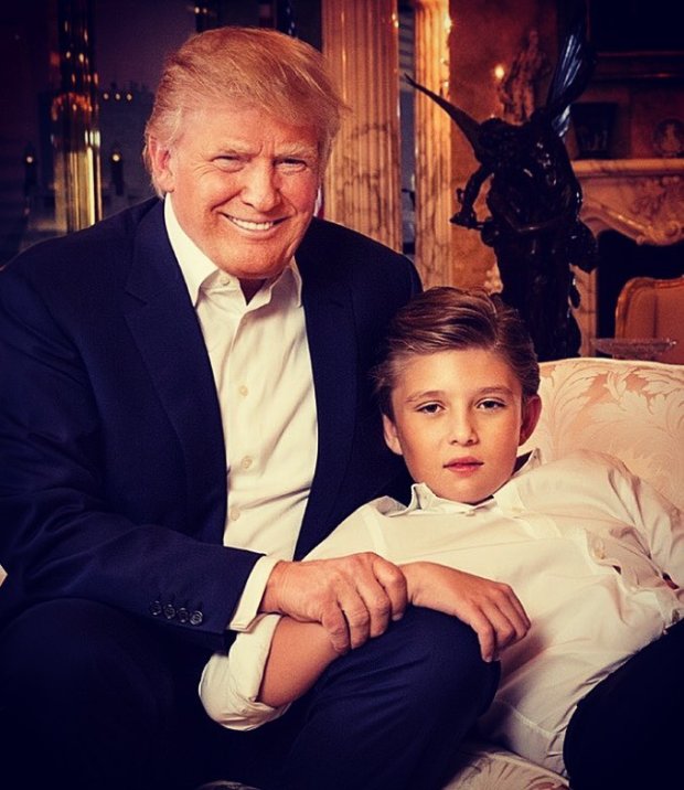 Дональд Трамп з сином Бэрроном