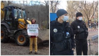 В Киеве прошел протест против стройки в Голосеевском парке: как это было (ФОТО)