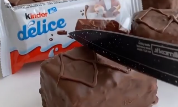 Десерт Kinder Delice, кадр из видео