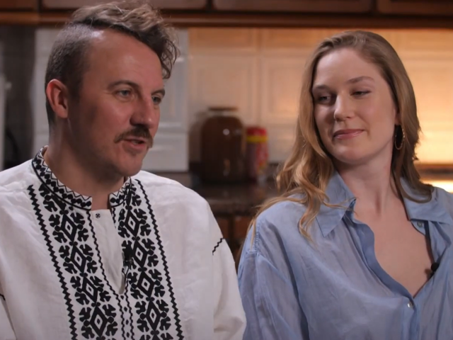 Евгений Клопотенко с Екатериной, кадр из интервью