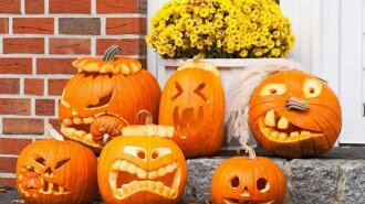 Хэллоуин, конкурсы для детей, вырезаем тыквы