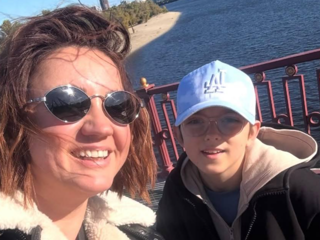 Оля Цыбульская с сыном